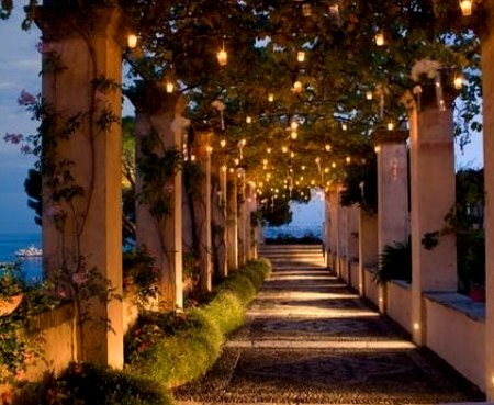 Lighted Walkway, Portofino, Italy 