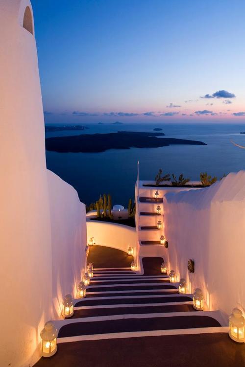 Lantern Stairs, Santorini, Greece